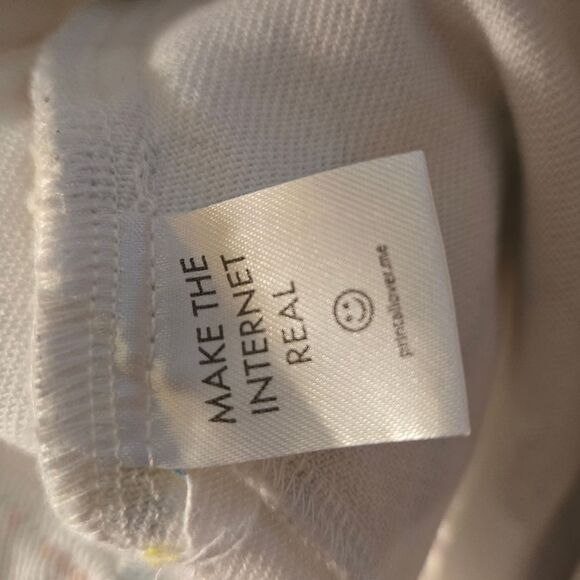 Print All Over Me Girls in the Yard Denim White Jacket Indie Brand Size Small - Picture 7 of 15